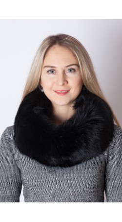 Black fox fur neck warmer